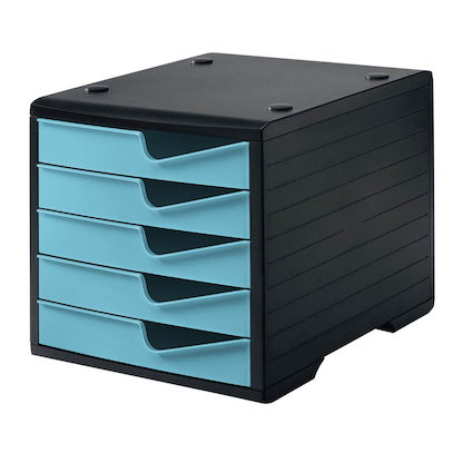 Artikelbild 2 für styro Schubladenbox styroswingbox aqua 275-8430.5291, DIN A4 mit 5 Schubladen, Artikelnummer 660262