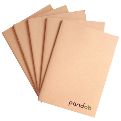 Artikelbild für 5 pandoo Notizhefte DIN A5 blanko, natur Softcover 40 Seiten, Artikelnummer 616560