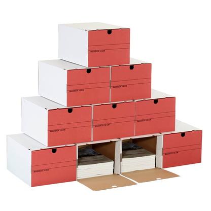Artikelbild 13 für 10 Top-Print Archivboxen weiß/rot 24,4 x 32,1 x 18,5 cm, Artikelnummer 710996
