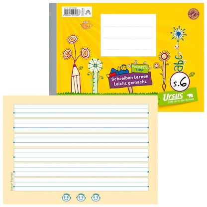 Artikelbild für Ursus Schulheft Formati Recycling Lineatur S6 liniert DIN A5 quer Rand rundum, 48 Blatt, Artikelnummer 800153