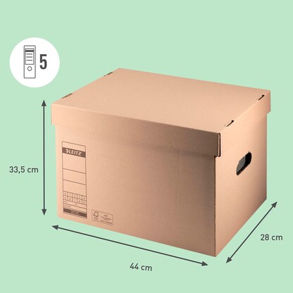 Artikelbild 3 für 10 LEITZ Archivboxen 6081 braun 32,5 x 44,0 x 28,0 cm, Artikelnummer 665950