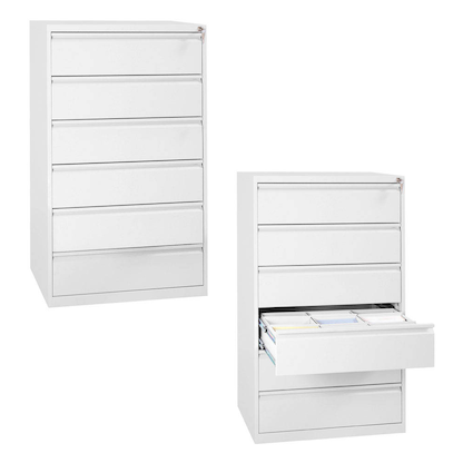 Artikelbild für Gürkan Karteischrank reinweiß 6 Schubladen 76,0 x 62,0 x 132,0 cm, Artikelnummer 381814