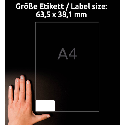 Artikelbild 8 für 525 AVERY Zweckform Folien-Adressetiketten L7560-25 transparent 63,5 x 38,1 mm, Artikelnummer 345462