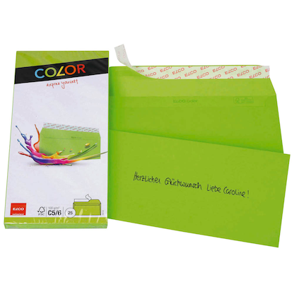 Artikelbild 2 für ELCO Briefumschläge Color DIN lang ohne Fenster intensivgrün haftklebend 25 St., Artikelnummer 295438