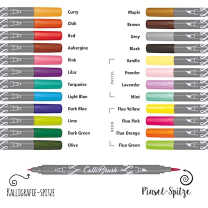 Artikelbild 19 für ONLINE® Calli.Brush Brush-Pens farbsortiert, 24 St., Artikelnummer 284014