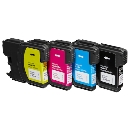 Artikelbild 3 für dots schwarz, cyan, magenta, gelb Druckerpatronen kompatibel zu brother LC-1100BK/C/M/Y, 4er-Set, Artikelnummer 330094