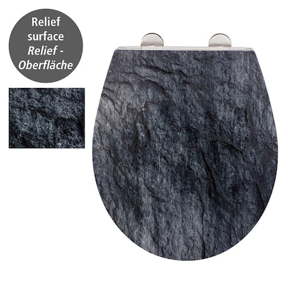 Artikelbild 5 für WENKO WC-Sitz mit Absenkautomatik Slate Rock schwarz, Artikelnummer 814034