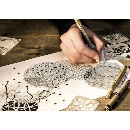 Artikelbild 4 für 6 + 1 GRATIS: Sakura Pigma Micron Fineliner-Set schwarz, 6 St. + GRATIS Brush-Pen, Artikelnummer 711487