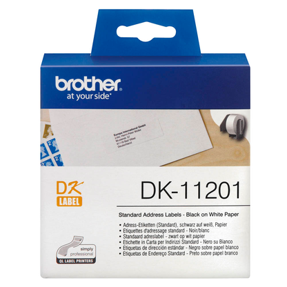 Artikelbild 2 für brother Etikettenrolle für Etikettendrucker DK11201 weiß, 29,0 x 90,0 mm, 1 x 400 Etiketten, Artikelnummer 639161