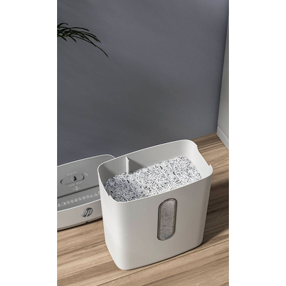 Artikelbild 13 für AKTION: HP OneShred 8CC Aktenvernichter mit Partikelschnitt P-4, 5 x 18 mm, bis 8 Blatt, weiß, Artikelnummer 684262