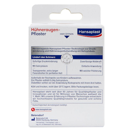 Artikelbild 3 für Hansaplast Hühneraugen-Pflaster 50430 beige, weiß, 8 St., Artikelnummer 148557