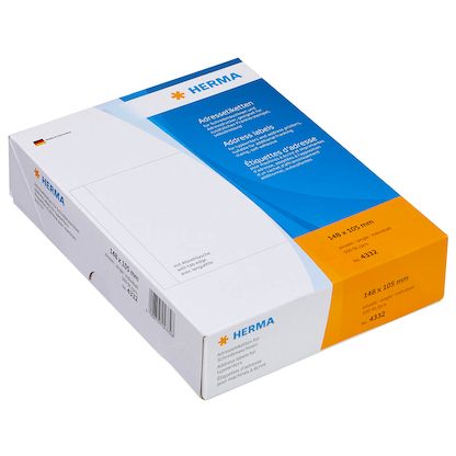 Artikelbild 24 für 500 HERMA Adressetiketten 4332 weiß 148,0 x 105,0 mm, Artikelnummer 647446