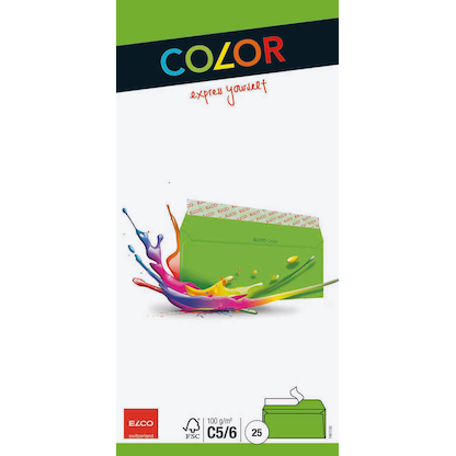 Artikelbild 4 für ELCO Briefumschläge Color DIN lang ohne Fenster intensivgrün haftklebend 25 St., Artikelnummer 295438