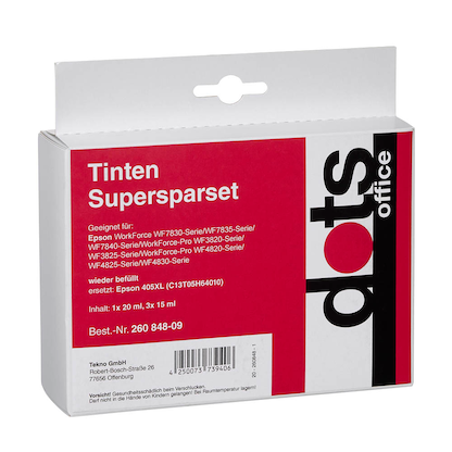 Artikelbild 2 für dots schwarz, cyan, magenta, gelb Druckerpatronen kompatibel zu EPSON 405XL BK/C/M/Y, 4er-Set, Artikelnummer 260848