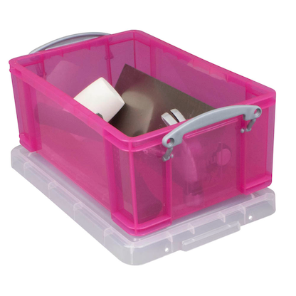 Artikelbild 3 für Really Useful Box Aufbewahrungsbox 9,0 l transparent, pink 39,5 x 25,5 x 15,5 cm, Artikelnummer 305401