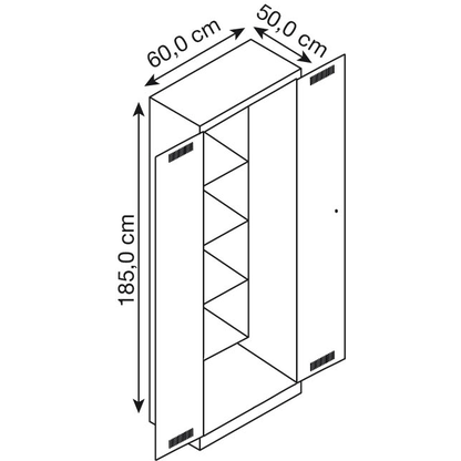 Artikelbild 3 für BISLEY LIGHT Putzmittelschrank GL06AZ-245 GL06AZ245 lichtgrau 60,0 x 50,0 x 185,0 cm, aufgebaut, Artikelnummer 454525