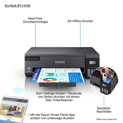 Artikelbild 4 für EPSON EcoTank ET-14100 Tintenstrahldrucker schwarz, Artikelnummer 180156