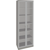 Artikelbild 1 für fm Aktenschrank Oldenburg, 4260429767830 lichtgrau, Acrylglas klar 2 Fachböden 80,0 x 44,2 x 222,1 cm, Artikelnummer 565232