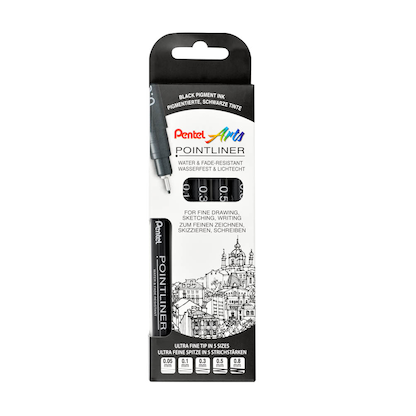Artikelbild für Pentel Pointliner Fineliner-Set schwarz, 1 Set, Artikelnummer 173007