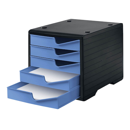 Artikelbild für styro Schubladenbox styroswingbox cornflower 275-8430.621, DIN A4 mit 5 Schubladen, Artikelnummer 660284