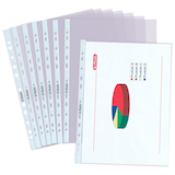 Artikelbild 1 für 100 herlitz Prospekthüllen DIN A4 transparent genarbt 0,08 mm, Artikelnummer 574048