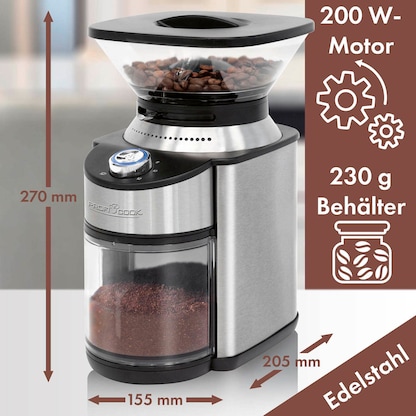 Artikelbild 8 für ProfiCook PC-EKM 1205 Kaffeemühle silber/schwarz 200 W, Artikelnummer 299606