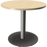 Artikelbild 1 für fm Konferenztisch Sidney königsahorn rund, Säulenfuß silber, 80,0 x 80,0 x 70,0 - 113,5 cm, Artikelnummer 268257