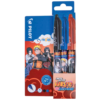 Artikelbild 23 für PILOT FRIXION Ball Naruto Tintenroller farbsortiert mit Muster 0,35 mm, Schreibfarbe: farbsortiert, 3 St., Artikelnummer 321269