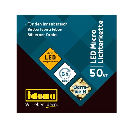 Artikelbild 7 für Idena 50er Micro LED Lichterkette silber 5,2 m, Artikelnummer 638397