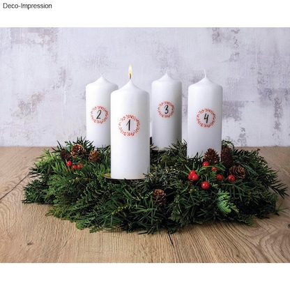 Artikelbild 2 für Rayher Bastelset Adventszahlen Transferfolie Zahlen 1 - 4 rot, Artikelnummer 686644