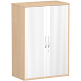 Artikelbild 1 für geramöbel Flex Rollladenschrank buche, silber 2 Fachböden 80,0 x 42,5 x 118,2 cm, Artikelnummer 876324