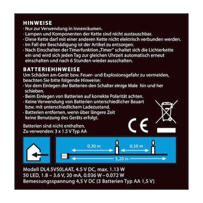 Artikelbild 8 für Idena 50er Micro LED Lichterkette silber 5,2 m, Artikelnummer 638397