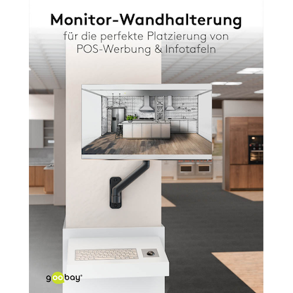Artikelbild 5 für goobay Monitor-Halterung 70820 schwarz für 1 Monitor , Wandhalterung, Artikelnummer 656078