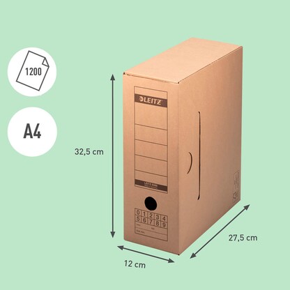 Artikelbild 2 für 10 LEITZ Archivboxen braun 12,0 x 32,5 x 27,5 cm, Artikelnummer 666081