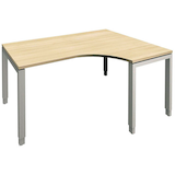 Artikelbild 1 für fm Sidney höhenverstellbarer Schreibtisch königsahorn Bogenform, 4-Fuß-Gestell Quadratrohr silber 160,0 x 80,0 cm, Artikelnummer 136792