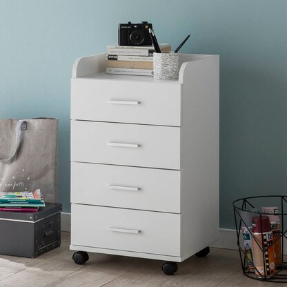 Artikelbild 6 für WOHNLING Rollcontainer weiß 4 Auszüge 40,0 x 33,0 x 70,5 cm, Artikelnummer 540957