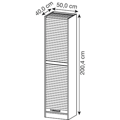 Artikelbild 2 für HAMMERBACHER SET50 Rollladenschrank lichtgrau, silber 4 Fachböden 50,0 x 40,0 x 200,4 cm, Artikelnummer 866691