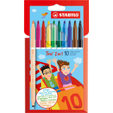 Artikelbild 1 für STABILO Trio 2in1 Filzstifte farbsortiert, 10 St., Artikelnummer 897710