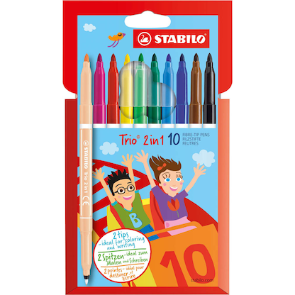 Artikelbild 23 für STABILO Trio 2in1 Filzstifte farbsortiert, 10 St., Artikelnummer 897710
