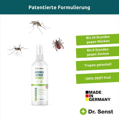 Artikelbild 2 für Dr. Senst® MÜCKEN ZECKEN SCHUTZ Mückenschutz-Spray 100 ml, Artikelnummer 700114