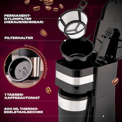 Artikelbild 8 für CLATRONIC KA 3733 Kaffeemaschine schwarz, 1 Tasse, Artikelnummer 299429