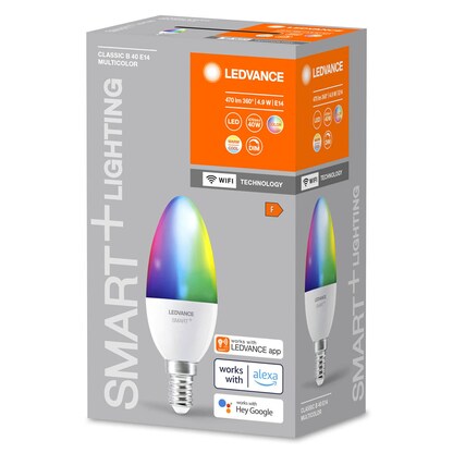 Artikelbild 3 für LEDVANCE WLAN-Lampe SMART+ WiFi Classic B40 RGBW E14 4,9 W matt, Artikelnummer 787063