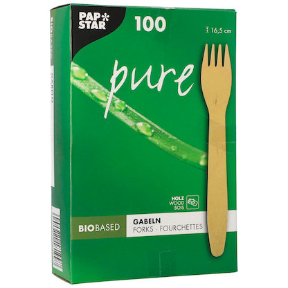 Artikelbild 3 für PAPSTAR Einweg-Gabeln pure, Holz, 100 St., Artikelnummer 130697