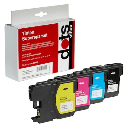 Artikelbild 22 für dots schwarz, cyan, magenta, gelb Druckerpatronen kompatibel zu brother LC-1100BK/C/M/Y, 4er-Set, Artikelnummer 330094