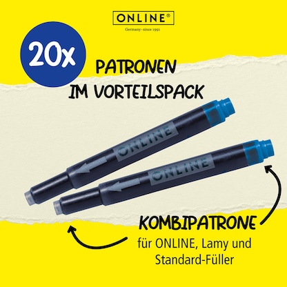 Artikelbild 7 für ONLINE® 17026 Tintenpatronen für Füller königsblau 20 St., Artikelnummer 283802