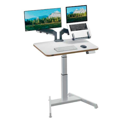 Artikelbild 2 für AKTION: LEITZ Ergo elektrisch höhenverstellbarer Schreibtisch weiß rechteckig, A-Fuß-Gestell weiß 80,0 x 60,0 cm mit 25 Euro CashBack, Artikelnummer 408338