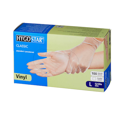 Artikelbild 2 für HYGOSTAR unisex Einmalhandschuhe CLASSIC transparent Größe L, 100 St., Artikelnummer 597757