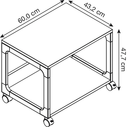 Artikelbild 2 für DURABLE Multi Trolley 48 Bürowagen grau 2 Ebenen 60,0 x 43,2 x 47,7 cm, Artikelnummer 123927