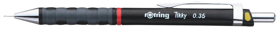 ROtring Tikky Druckbleistift Schwarz, 0,35 Mm – Mit Farbcode, Versenkbare Mine, HB