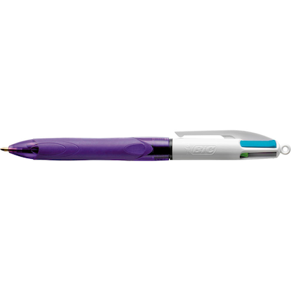 Artikelbild 3 für BIC 4-Farben-Kugelschreiber 4 Colours GRIP Fashion lila/weiß, Schreibfarbe: hellgrün, rosa, violett, türkis, 1 St., Artikelnummer 314274